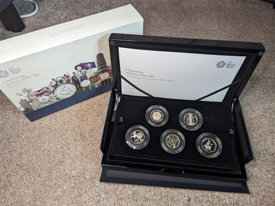 A photo of the 2019 Celebrating 50 Years of the 50p SILVER PROOF Set including Kew Gardens