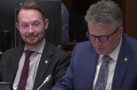 CPC MPs Blaine Calkins and Michael Cooper at PROC, April 27 2023