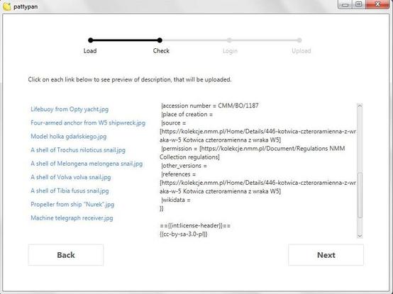 screenshot of a filled form of Pattypan
