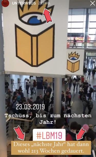 213Wo 23.03.2019 Tschüss, bis zum nächsten Jahr! #LBM19 Dieses „nächste Jahr" hat dann wohl 213 Wochen gedauert.