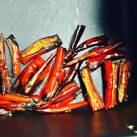 Roasted red chile peppers