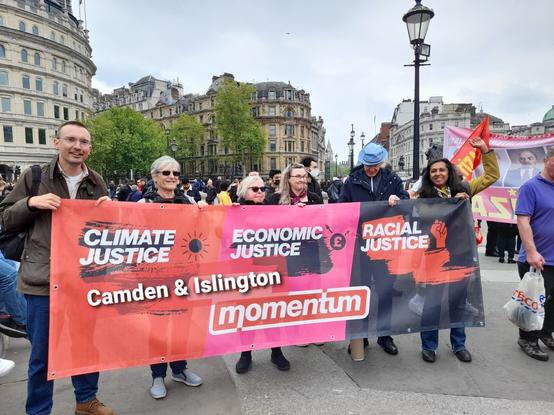 Camden and Islington Momentum banner at May Day Rally last year.