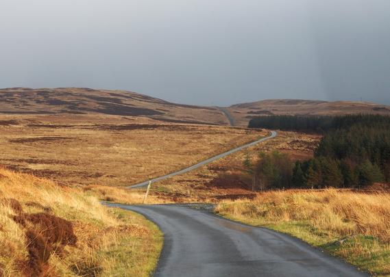 single track road on Jura.