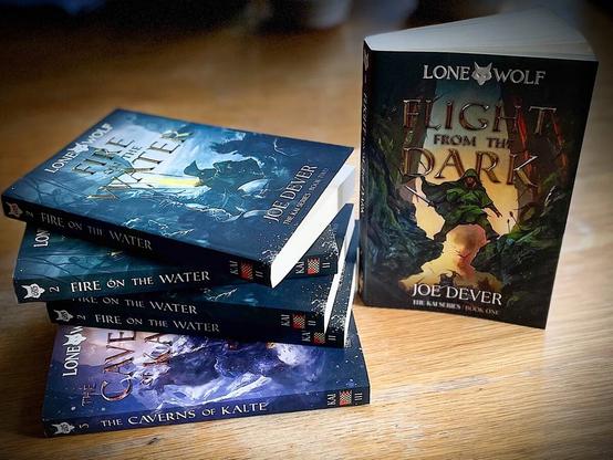 Stack of Lone Wolf books