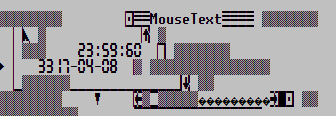 A screenshot of Microsoft Terminal showing what is supposed to be some (monochrome, white on black) MouseText art, that has been completely messed up.