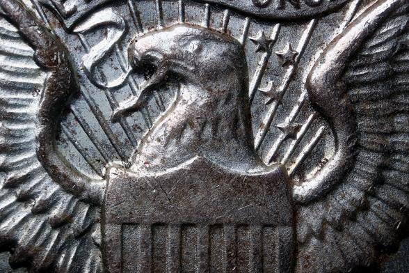 4x Magnification of a Half Dollar US Coin