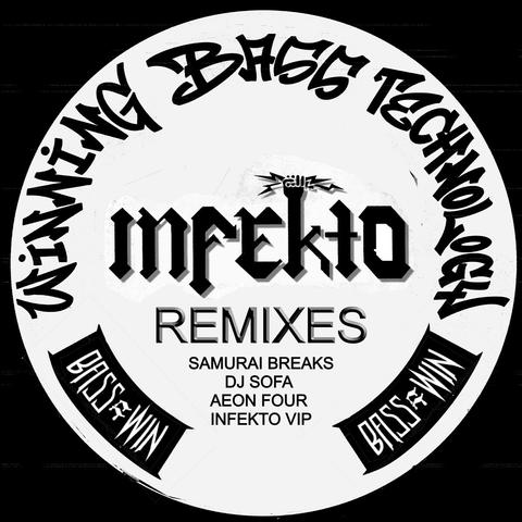 Label center for Infekto Remixes with logo and credits.