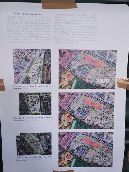 Quelques exemples d'implantation de zone de chantier à la gare de Kremlin-Bicêtre Hôpital, Vert-de-Maisons et Chevilly-trois-Communes.