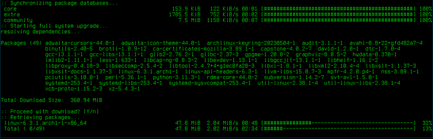 ArchLinux upgrade.