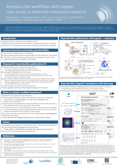 Bitmap version of poster on "Reproducible workflows with Jupyter: case study in materials simulation research".