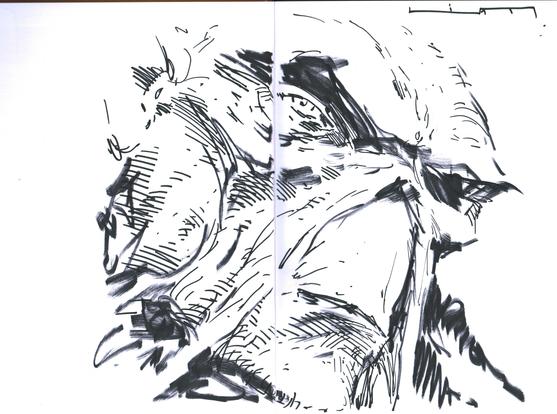 Original sketch in the book by Doc Liam (Sharpie) Sharpe.