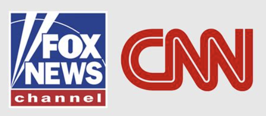 logos for Fox next to CNN