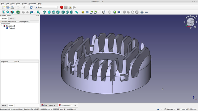Imported a STEP file into FreeCAD