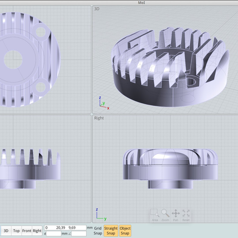 Imported a STEP file into Moi3D