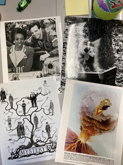 Press photos from Where In the World Is Carmen San Diego, Wishbone, Masterpiece Mystery, and The Magic School Bus.