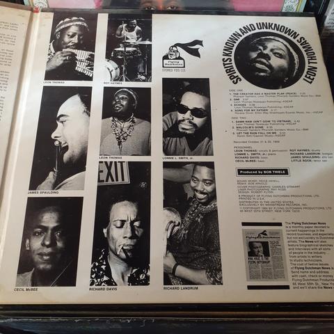 Inner cover of lp features black and white photographs of the musicians.