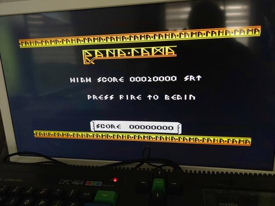 Ranarama game menu screen on amstrad cpc 464