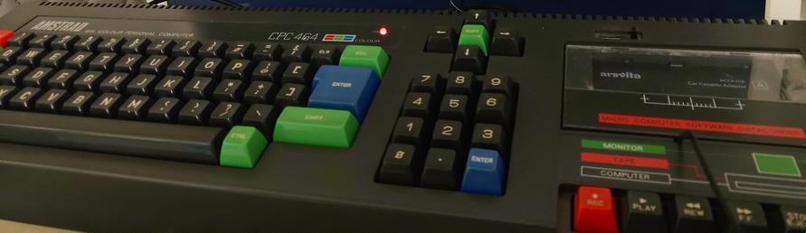 Amstrad cpc 464 keyboard and built in cassette deck