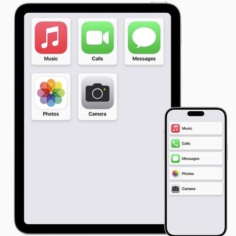 An iPad and iPhone showing simplified user interfaces.