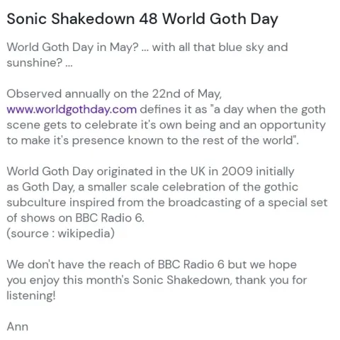 World Goth Day 2023 introduction