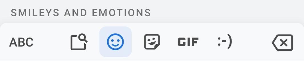 Icons on the bottom of a phone screen for inserting a gif.