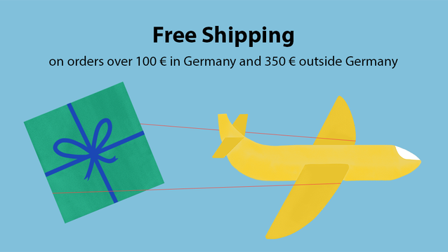 free shipping on orders over 100 EUR in Germany and 350 EUR outside Germany
