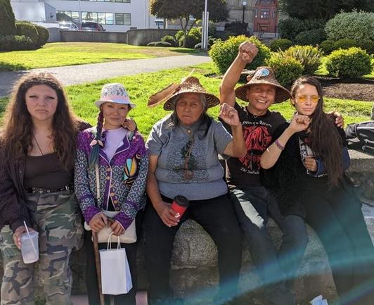Me & some Indigenous fellow activist friends, outside of Nanaimo courthouse.