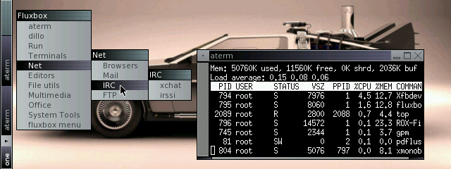 NEC MobilePro 900 con JLime GNU/Linux y escritorio Fluxbox