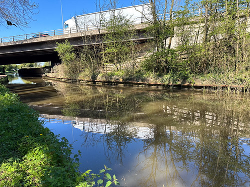 A photo titled "Motorway Tibberton To Worcester Canal Worcestershire", taken near Bridge 24A M5 Motorway by rodtuk on Flickr.