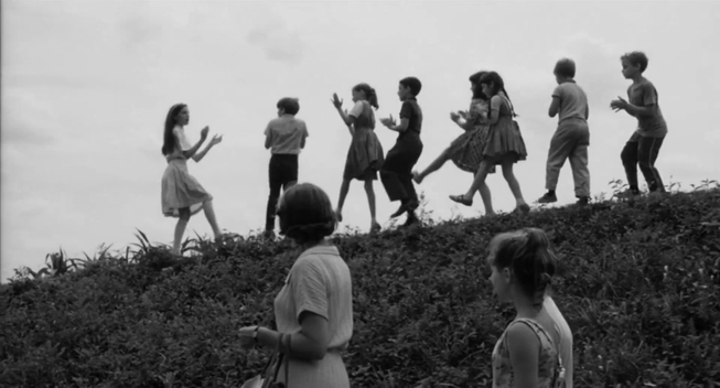 Ladybug Ladybug (Frank Perry, 1963) 

In a scene echoing Ingmar Bergman's Det sjunde inseglet [The Seventh Seal] (1957), one of the older girls leads the younger children in dance on top of a hill. Their teacher Mrs Andrews (Nancy Marchand) plus two of her students walk along.