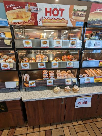 A selection of hot foods at QuikTrip