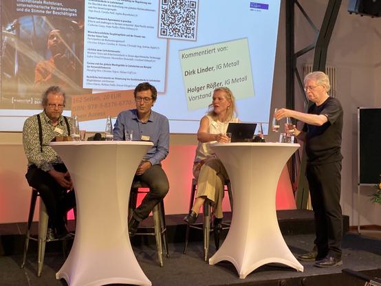 Holger Rößer, Ernesto Klebgel, Christina Teipen bei der Konferenz „In einer Zeit des Aufbruchs“ am 22. Mai 2023 in Berlin