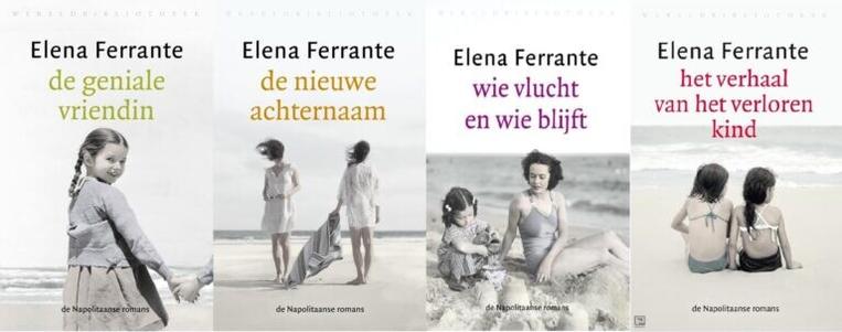 Covers van de 4 Napolitaanse romans van Elena Ferrante