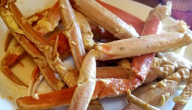 Alaskan king crab legs that were used in bun rieu soup.