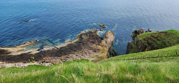 An image looking down towards Siccar Point, where some consider to be the birthplace of Geology.