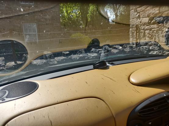 A Solarcan strapped stuck to the dashboard of a car