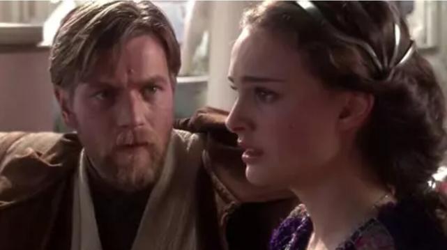 Obi-wan tells Padme that Anakin killed the younglings in the temple. They are seated on her couch. She refuses to believe him. He is turned looking at her but she looks away, stricken.