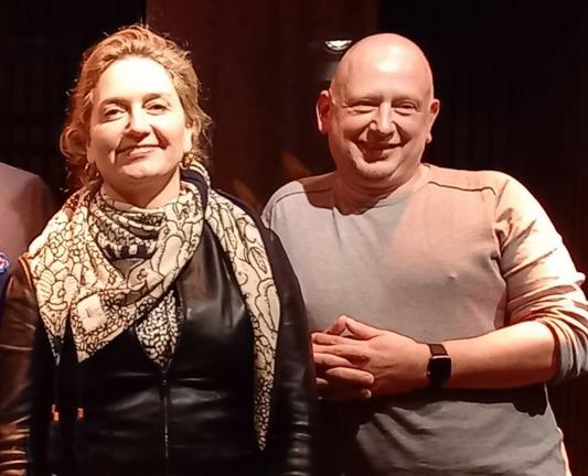 Bild mit Caren Lay und Distillery-Chef Steffen Kache