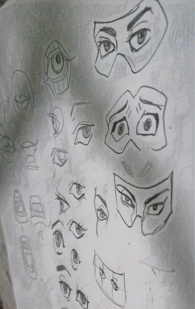 Ang larawang ito ay nagpapakita ng prosseso sa pagguhit ng mata at bibig. Ito ay hango sa anime character.