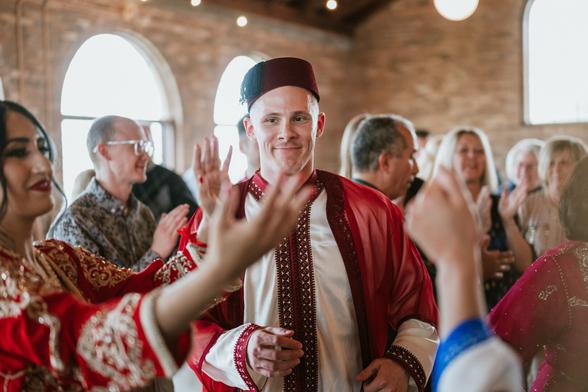Moroccan couple at Henna celebration.