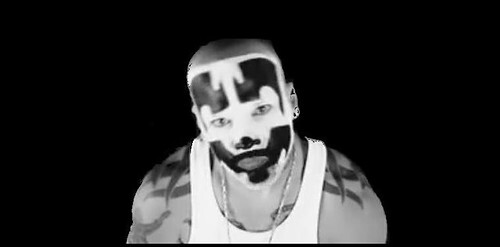 By Lynncam26 on flickr: Black and white photo of Shaggy 2 Dope from Insane Clown Posse