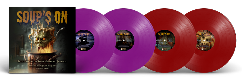 A mock-up of the colored vinyl edition of the album.