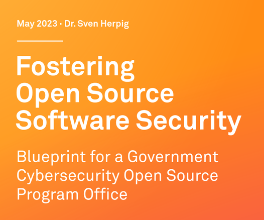 Screenshot of policy brief front page entitled "Fostering Open Source Software Security".