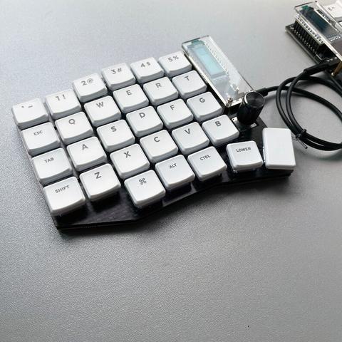 Picture of the left half of the keyboard