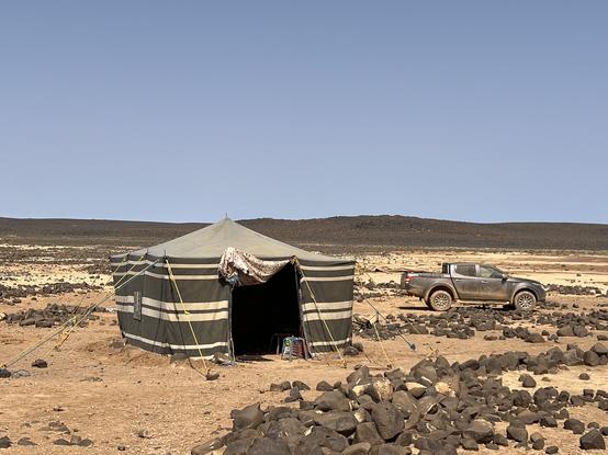 The scene I was trying to shoot of our camp in the desert.