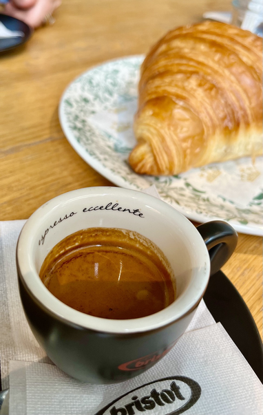 Perfect Espresso and Croissant