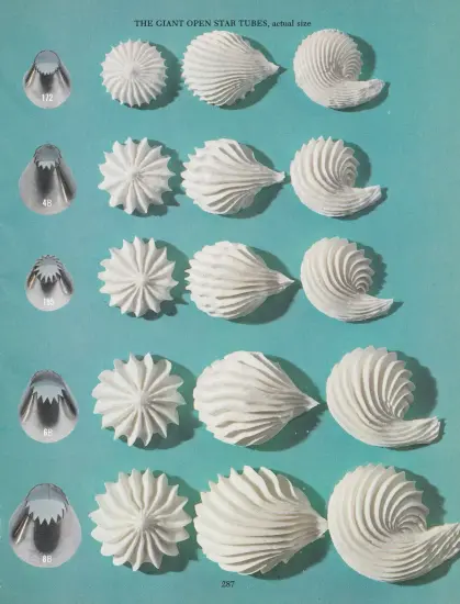 Icing swirls that look a bit like seashells