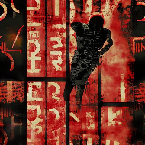 dirty grungy computer art collage