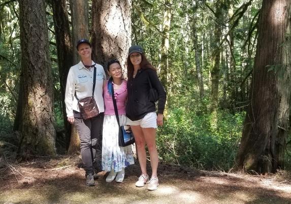 Julie, me & Nadene with some fir & cedar trees