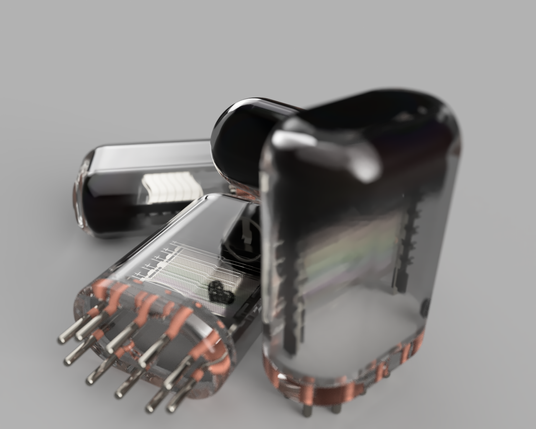 3D render of a collection of rainbow flag vacuum tubes unpowered